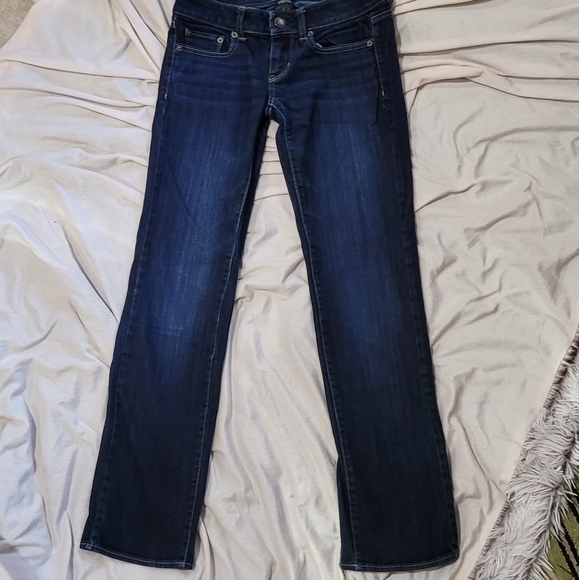 American Eagle Dark Wash Straight Leg Jeans 0S - Picture 3 of 11